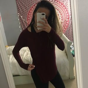 AMERICAN EAGLE Maroon Long Sleeve Size XS